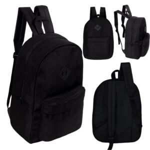 17" Kids Wholesale Backpacks in Black with a Padded Back  - Bulk Case of 24 Bookbags